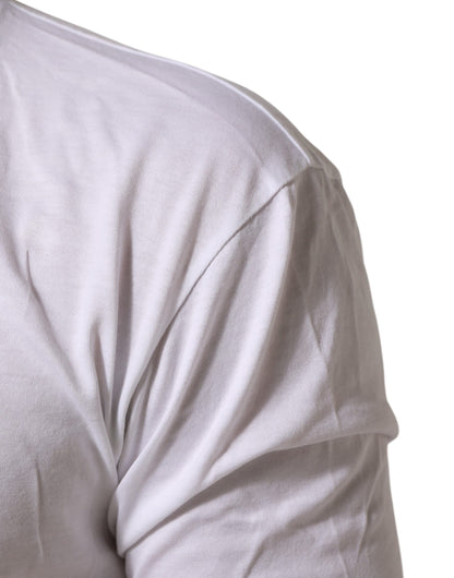 White Cotton Crown King Embroidery T-shirt