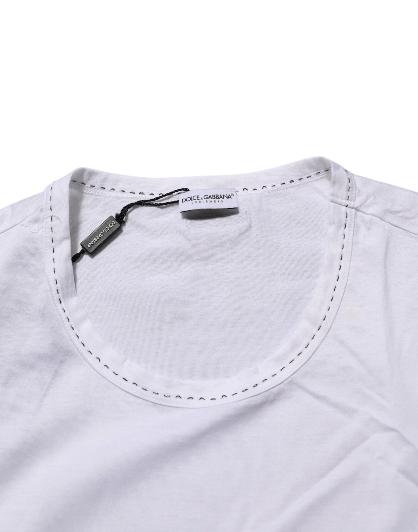 White Cotton Crew Neck Underwear Tee T-shirt