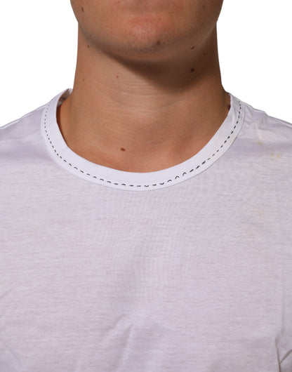 White Cotton Crew Neck Underwear Tee T-shirt