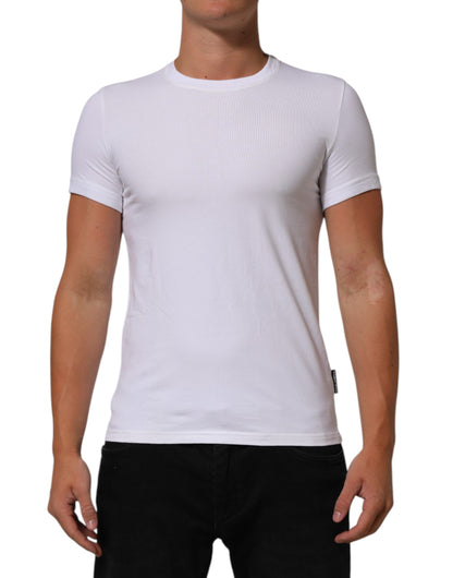 White Cotton Round Neck Underwear T-shirt