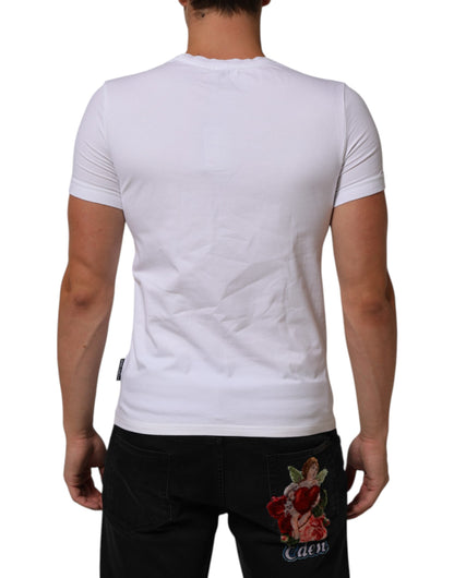 White Cotton Round Neck Underwear T-shirt