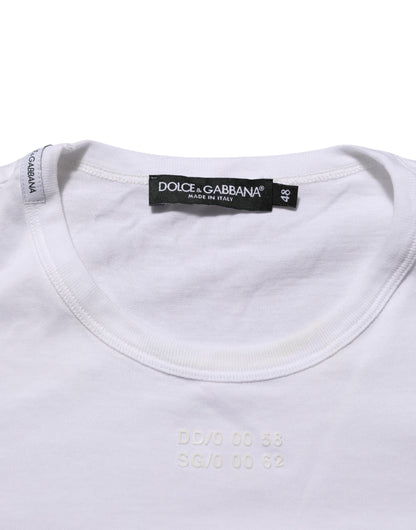 White Cotton Pocket Crew Neck Men Tee T-shirt