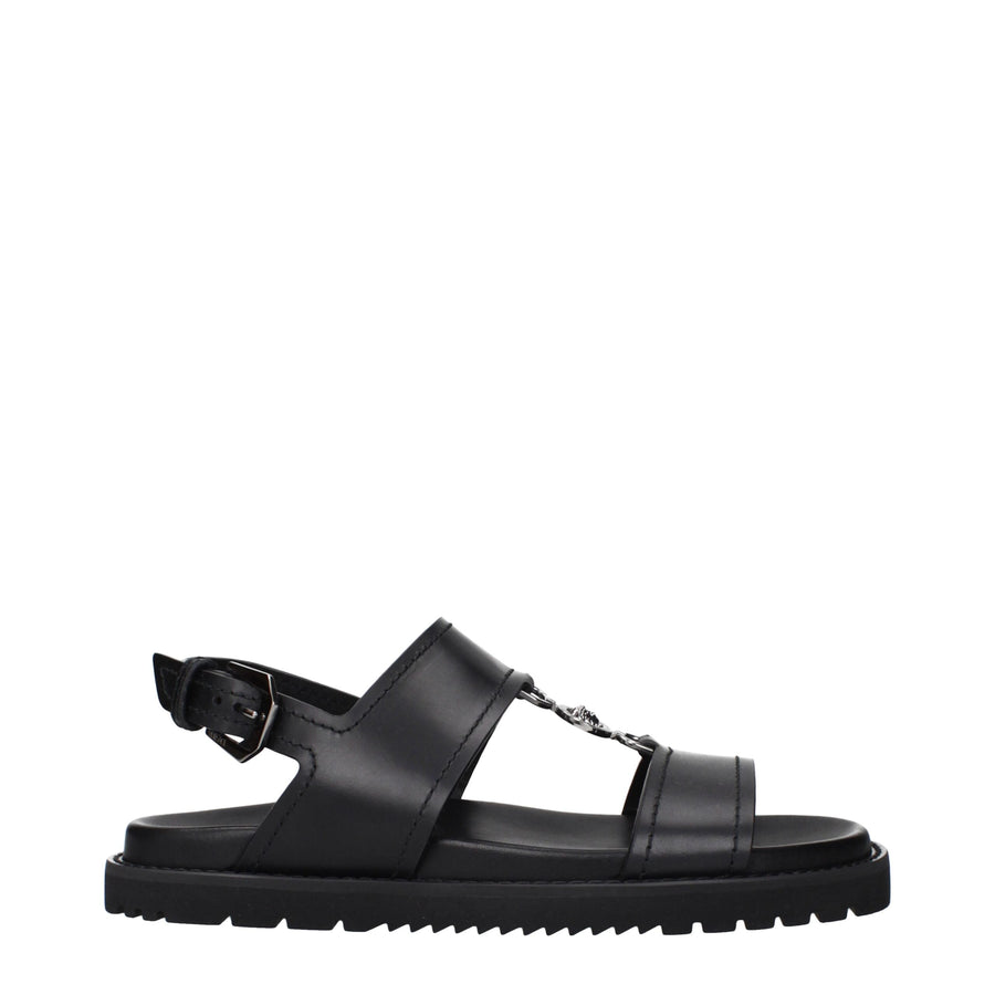 Black Leather Sandals