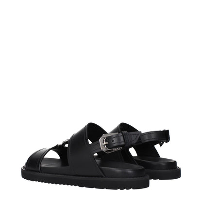 Black Leather Sandals