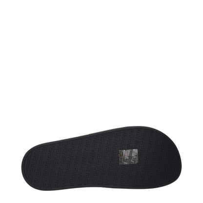 Black Cotton Slippers Sandals