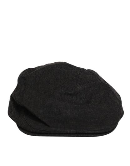 Black Cotton DG Logo Newsboy Cloth Capello Hat