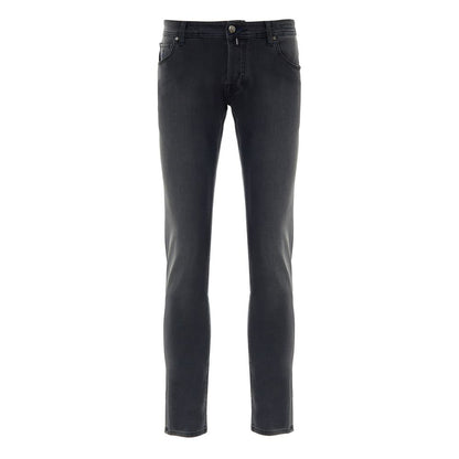 Black Cotton Skinny Jeans