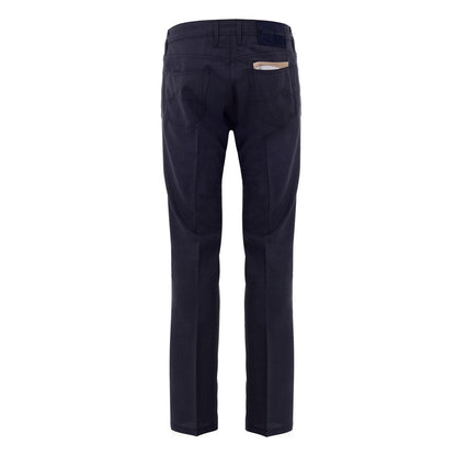 Blue Wool Casual Pants