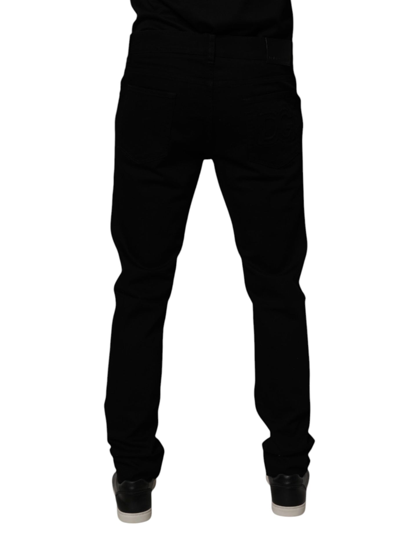 Black Cotton Stretch Skinny Men Denim Jeans