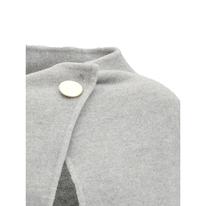 Gray Fleece Wool Coat