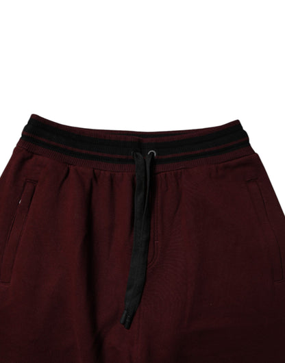 Maroon Cotton Men Jogger Sweatpants Pants