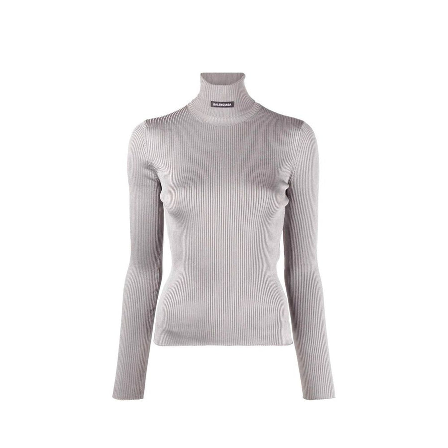 Gray Polyester Turtleneck