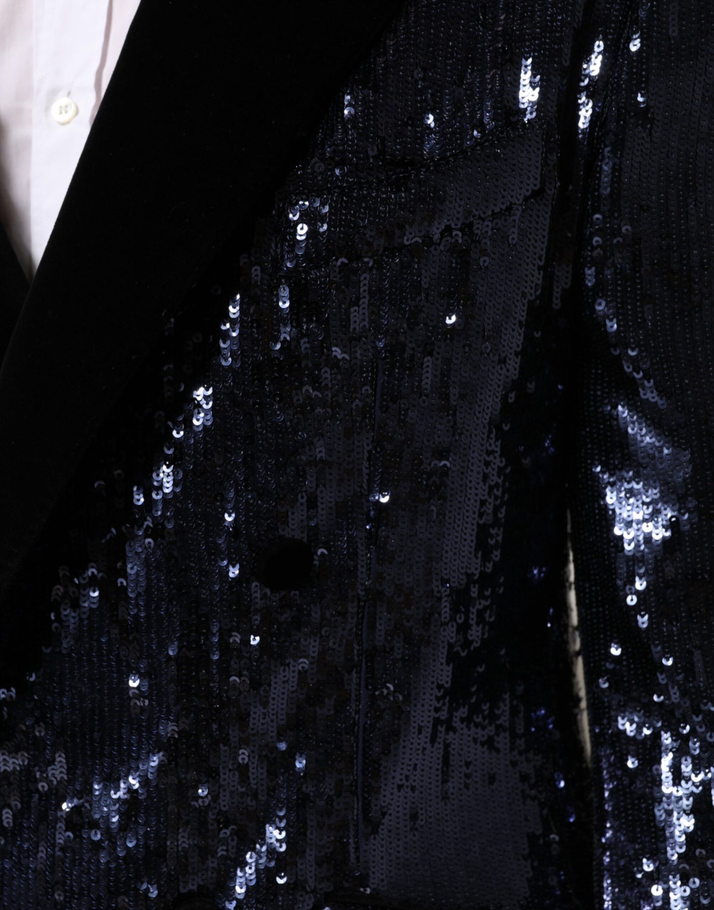 Blue Sequin SICILIA Double Breasted Blazer