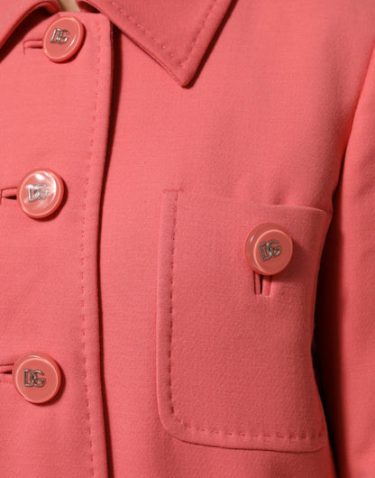 Pink Buttoned Down Trench Coat Jacket