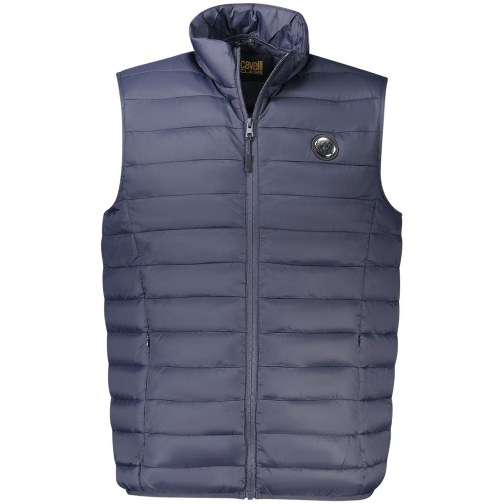 Blue Polyester Men Jacket