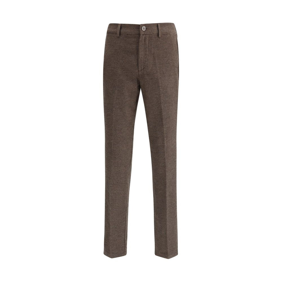 Brown Cotton Casual Pants