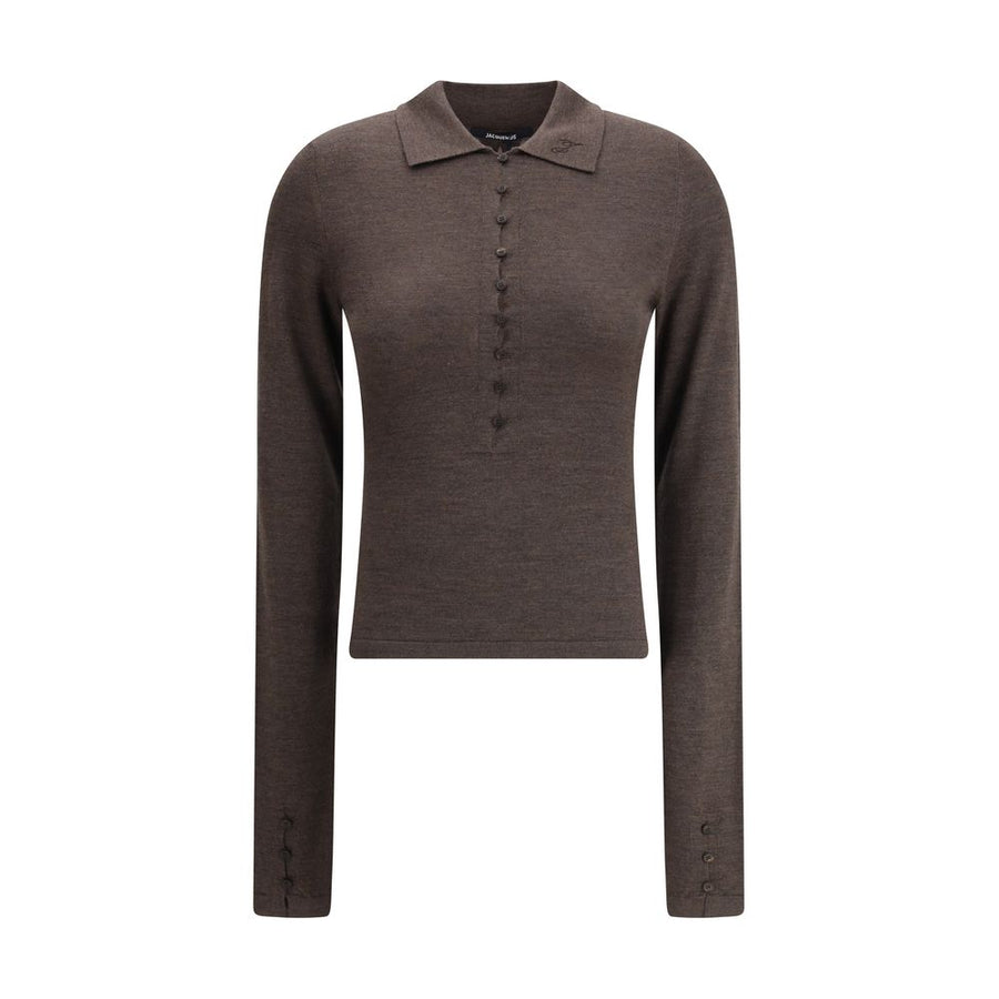 Brown Merino Wool Polo Shirt