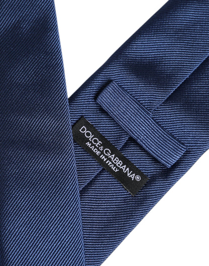 Men Blue Solid Silk Adjustable Necktie Accessory Tie