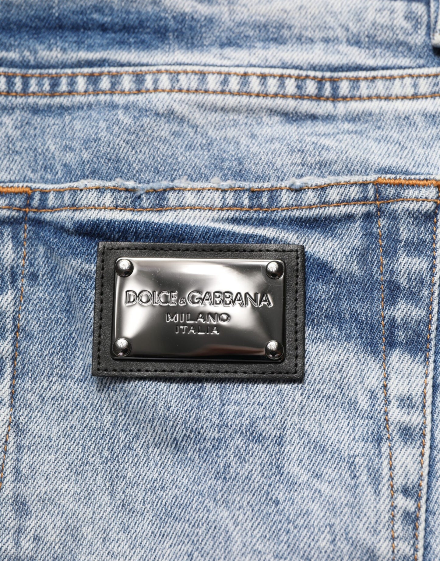 Blue Tattered Cotton Slim Fit Men Denim Jeans