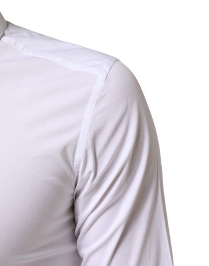 White Cotton GOLD Formal Men Dress Shirt