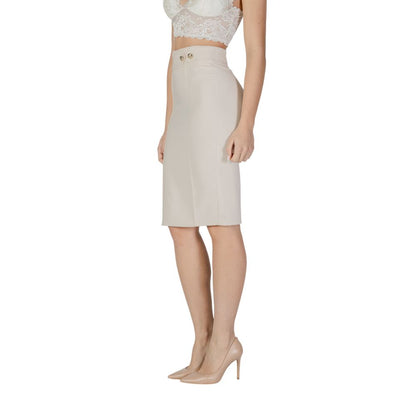 Beige Polyester Skirt