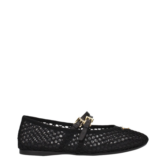 Black Fabric Ballet Flats