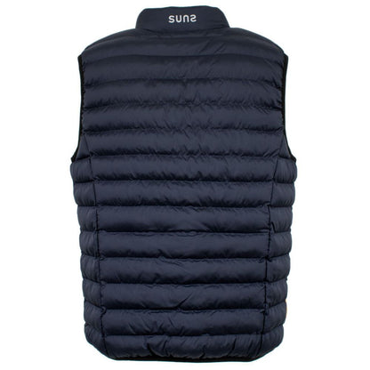 Blue Polyester Sleveless Jacket