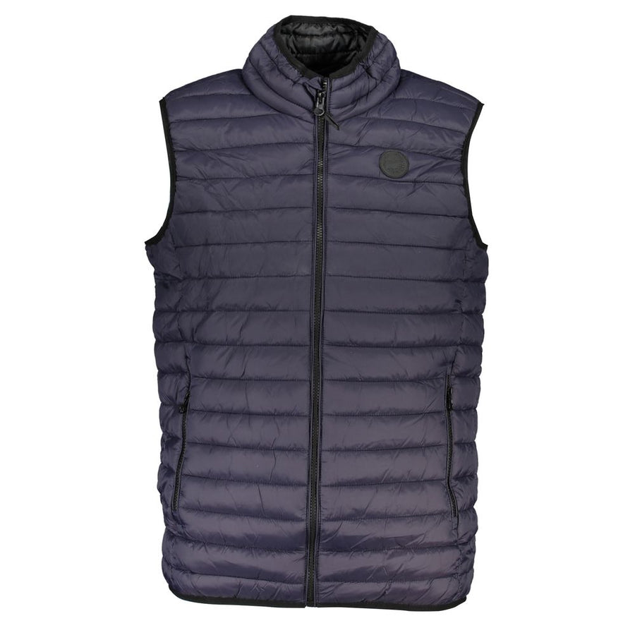 Blue Polyamide Sleveless Jacket