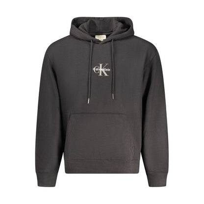 Black Cotton Men Sweater Hoodie