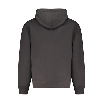 Black Cotton Men Sweater Hoodie