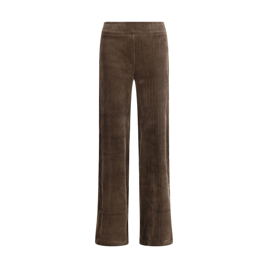 Brown Cotton Casual Pants