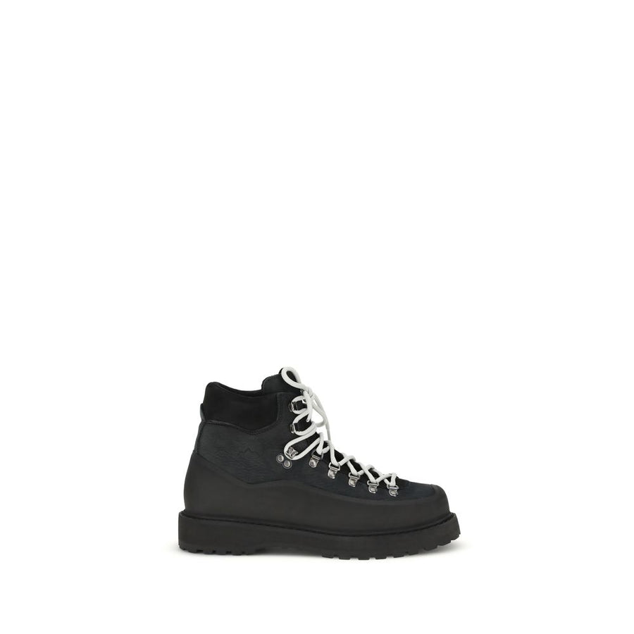 Black Calf Leather Bos Taurus Lace-Up Boots