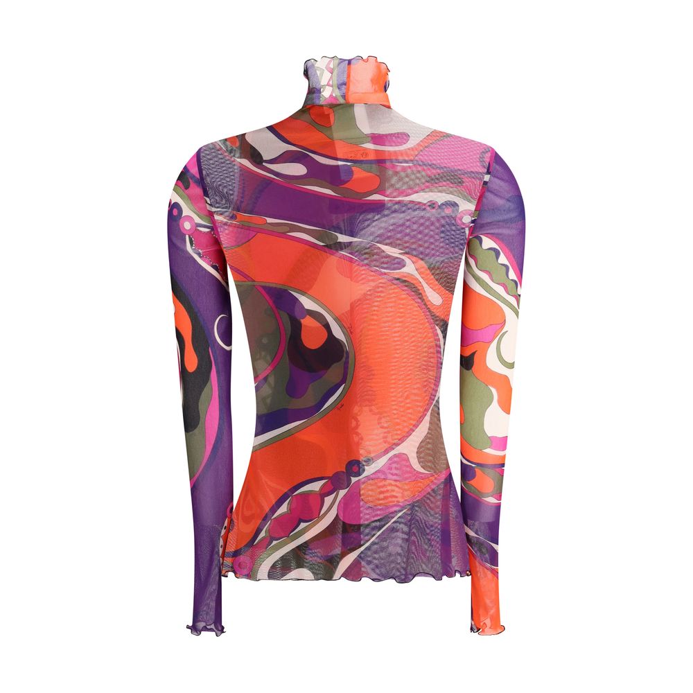 Tulle Top with Geometric Print
