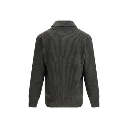Virgin Wool Shawl-Collar Cardigan