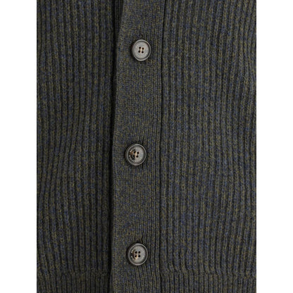 Virgin Wool Shawl-Collar Cardigan