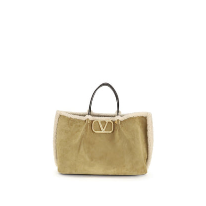 Beige Leather Shoulder Bag