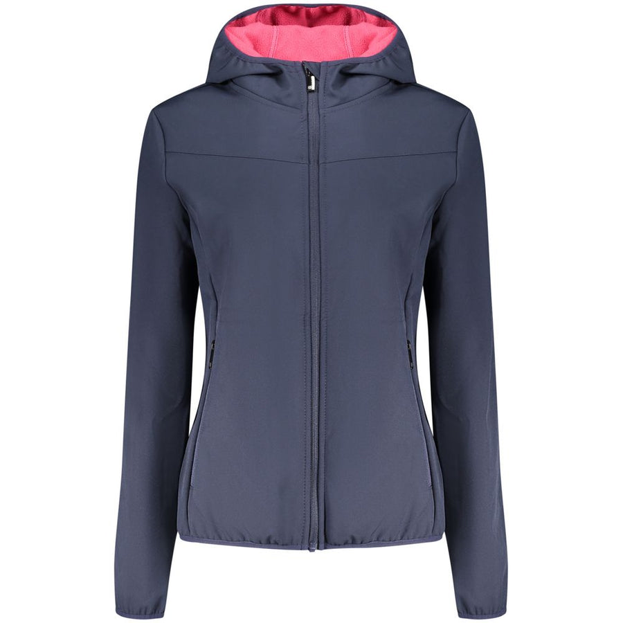 Blue Polyester Women Jacket