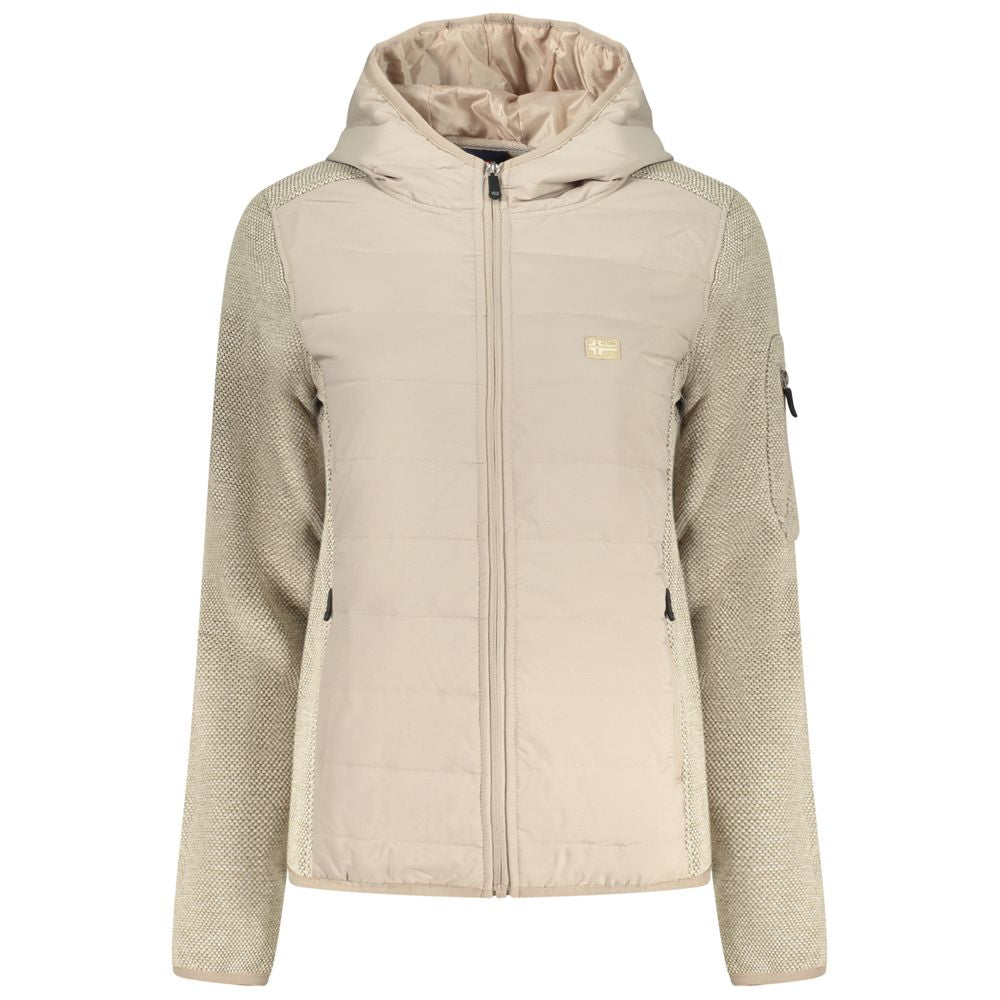 Beige Polyester Women Jacket