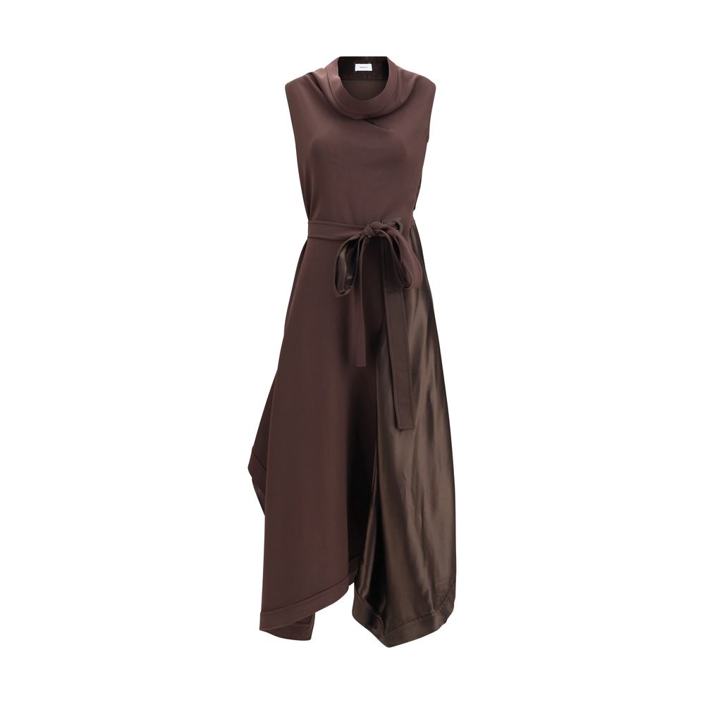 Asymmetric Dress crafted from stretch viscose cady