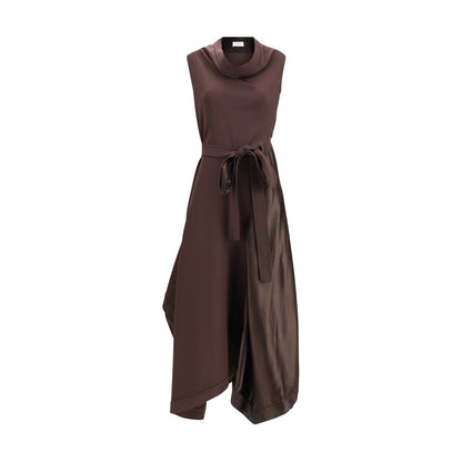 Asymmetric Dress crafted from stretch viscose cady