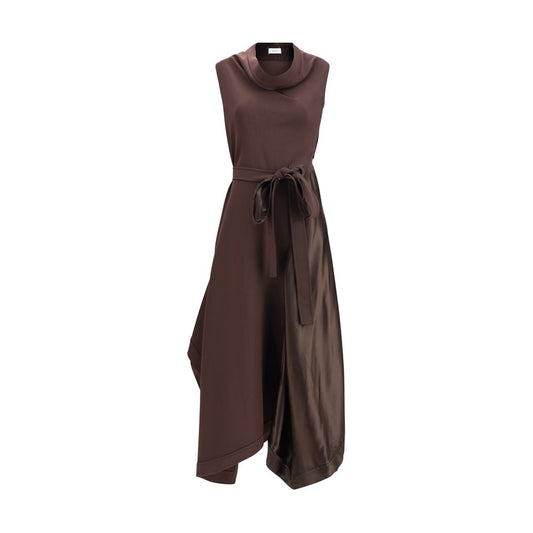 Asymmetric Dress crafted from stretch viscose cady