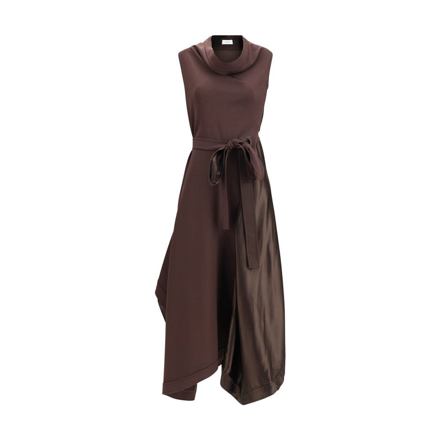 Asymmetric Dress crafted from stretch viscose cady