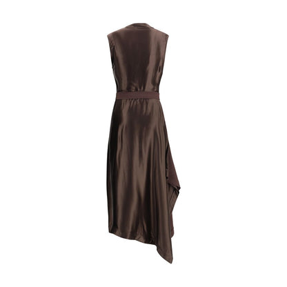 Asymmetric Dress crafted from stretch viscose cady