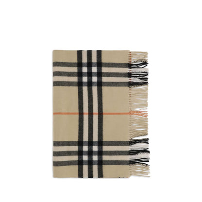 Wide Check Cashmere Scarf