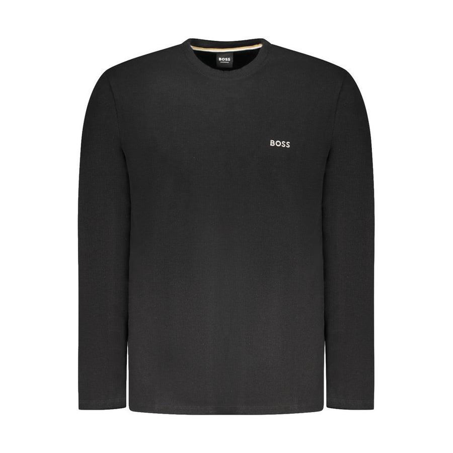 Black Cotton Men Sweater