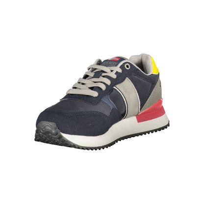 Blue Polyester Men Sneaker