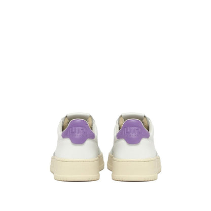 White Leather Low Top Sneakers