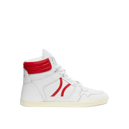 White Lamb Leather High Top Sneakers