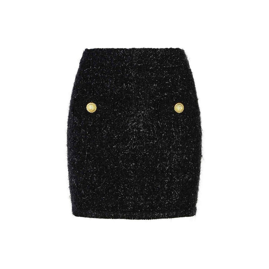 Black Cotton Mini Skirt