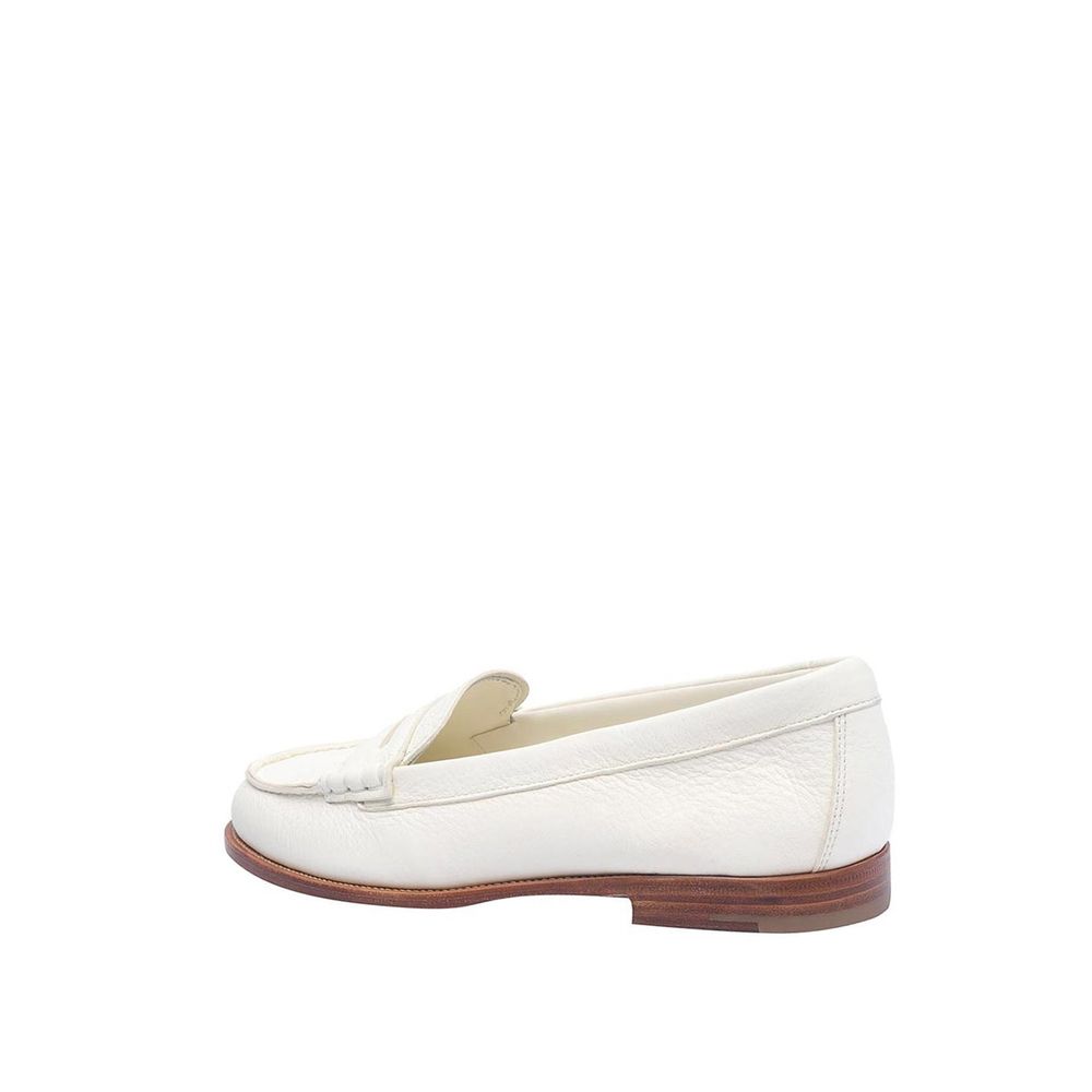 White Calfskin Slip-On Loafers